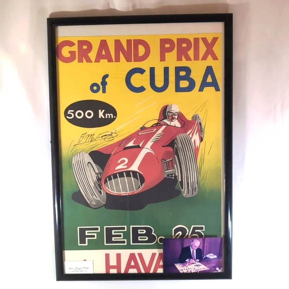 1958 Grand Prix of Cuba Event LE Poster Autographed Signed by Juan Manuel Fangio - Picture 14 of 15
